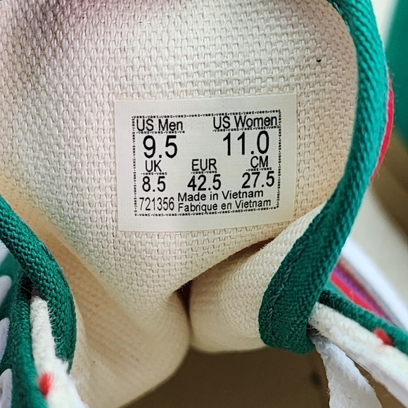 Vans Old Skool Unisex Canvas Green Sneakers Plaid Red Holidays - Picture 5 of 8